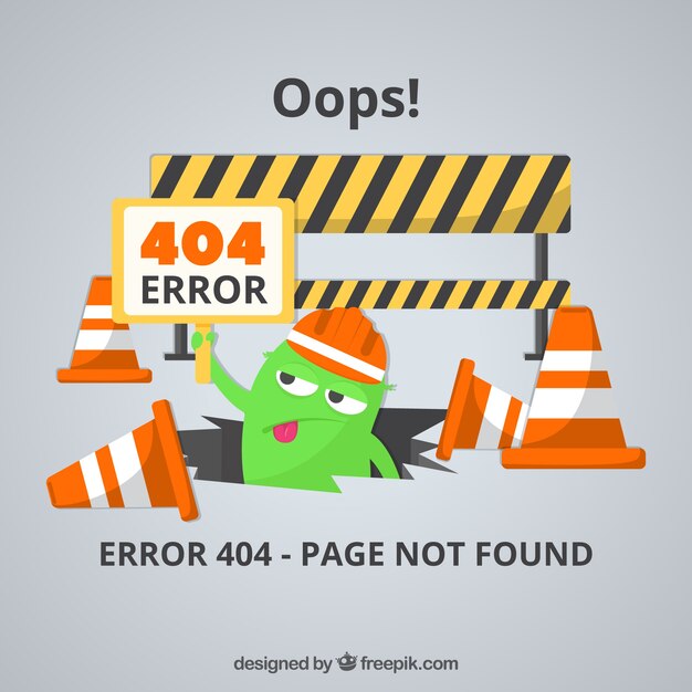 Modèle web erreur 404 dans un style plat