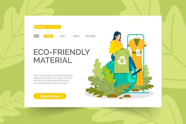 Vecteur gratuit modèle web de mode durable dessiné