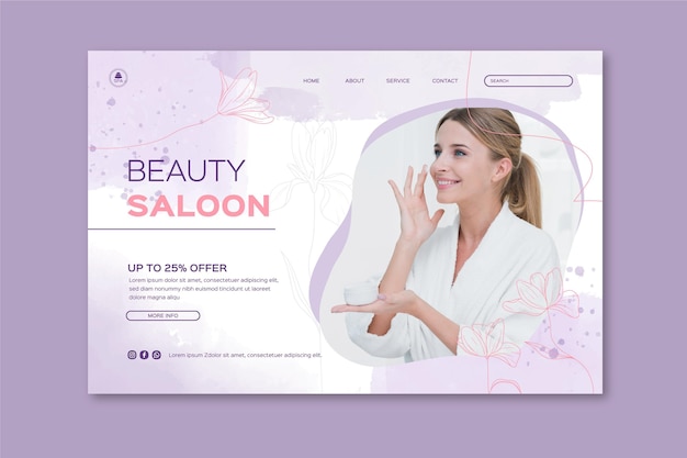 Vecteur gratuit modèle web de salon de beauté