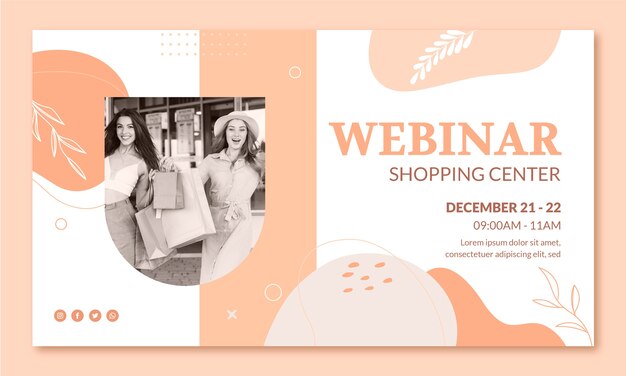Modèle de webinaire de centre commercial plat