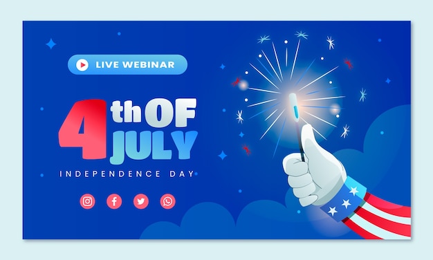 Modèle De Webinaire Dégradé Du 4 Juillet