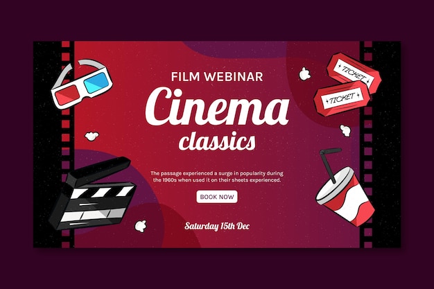 Vecteur gratuit modèle de webinaire du festival de cinéma