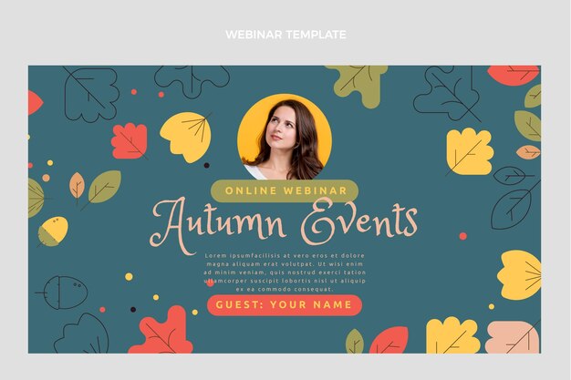 Modèle de webinaire plat automne