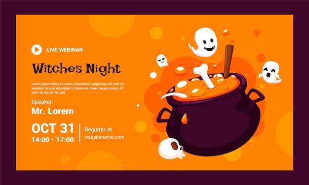 Modèle De Webinaire Plat Halloween