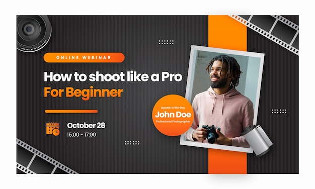 Modèle de webinaire pour la carrière et le passe-temps de photographe