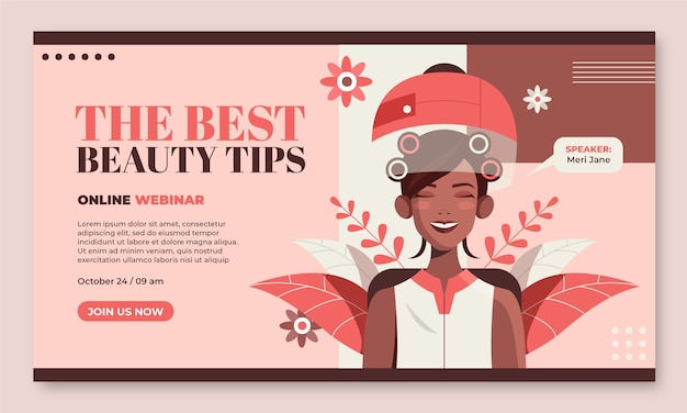 Modèle De Webinaire De Salon De Beauté Plat