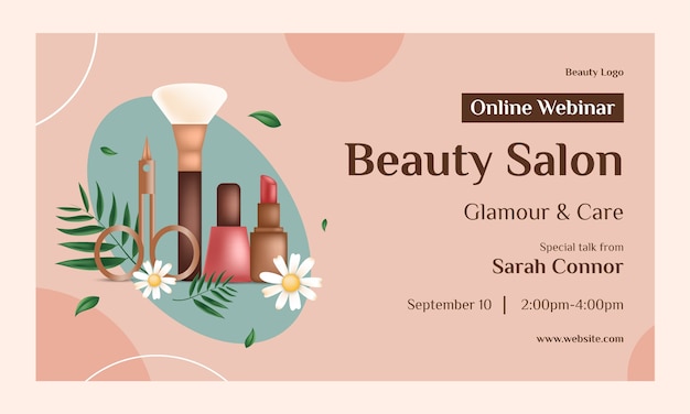 Modèle De Webinaire De Salon De Beauté Réaliste