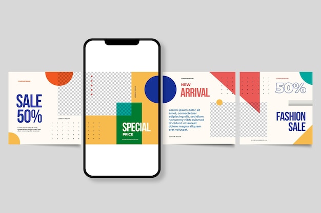 Vecteur gratuit modèles de carrousel instagram
