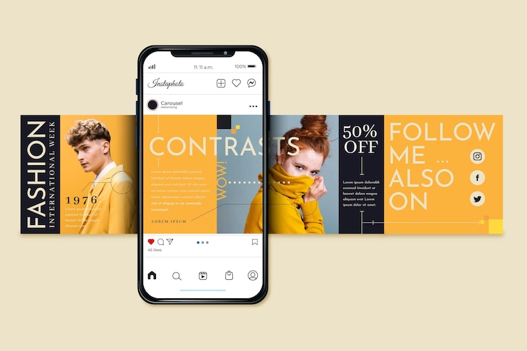 Vecteur gratuit modèles de carrousel instagram