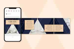 Vecteur gratuit modèles de carrousel instagram