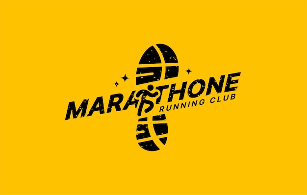 Modèles De Conception De Logo De Club De Sport De Marathon Concept De Logotype De Tournoi Et De Marathons Vecteur Premium