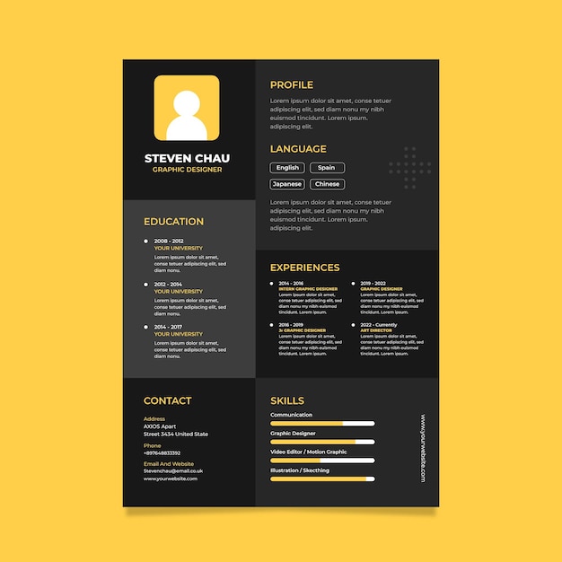 Vecteur gratuit modèles de cv de style minimaliste