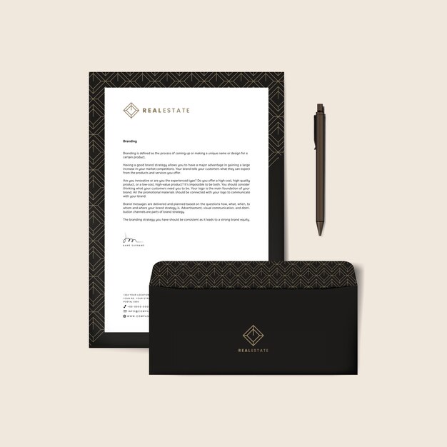 Modèles d&#39;enveloppe et de lettre d&#39;entreprise