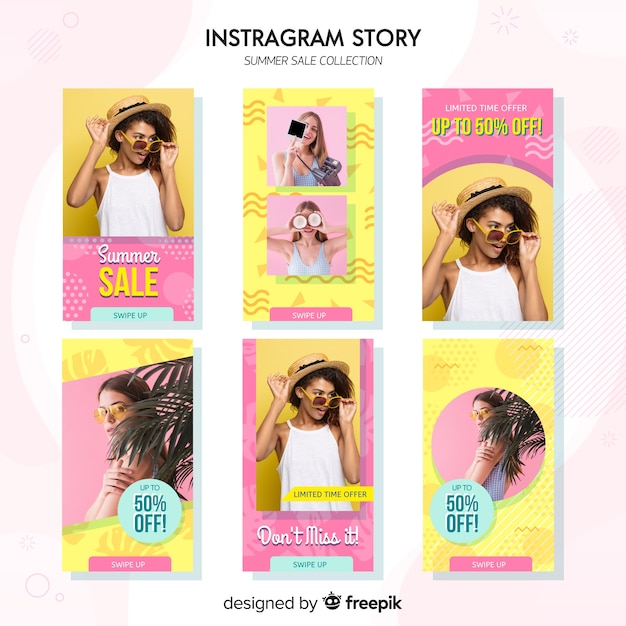 Modèles D'histoires Instagram Avec Soldes D'été