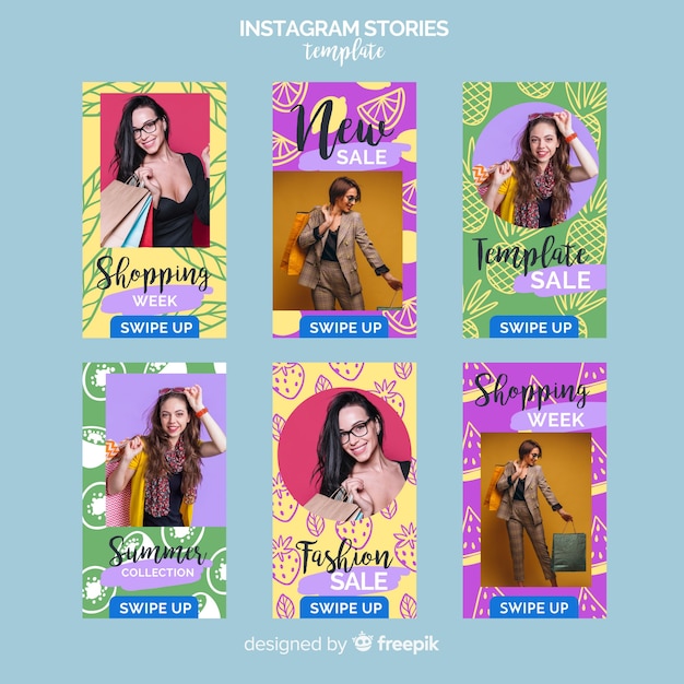Modèles D'histoires Instagram Avec Soldes D'été