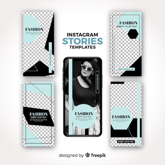 Vecteur gratuit modèles d'histoires instagram