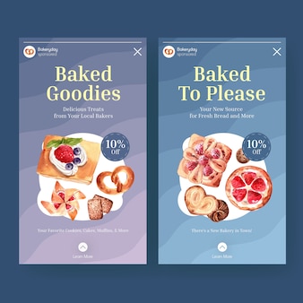 Modèles instagram pour les ventes de boulangerie