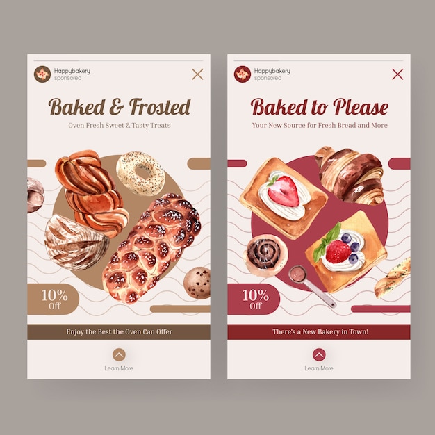 Modèles Instagram Pour Les Ventes De Boulangerie