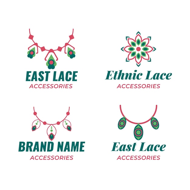 Vecteur gratuit modèles de logo d'accessoires de mode plat