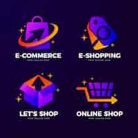 Vecteur gratuit modèles de logo de boutique en ligne créatifs