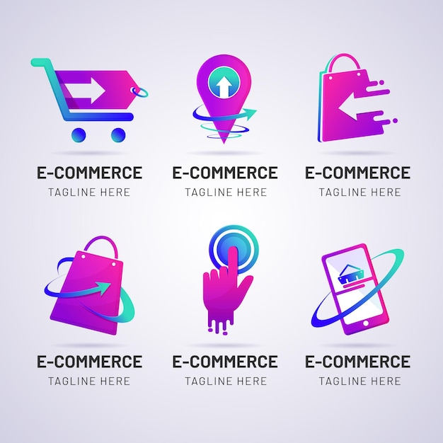 Modèles De Logo De Commerce électronique Dégradé