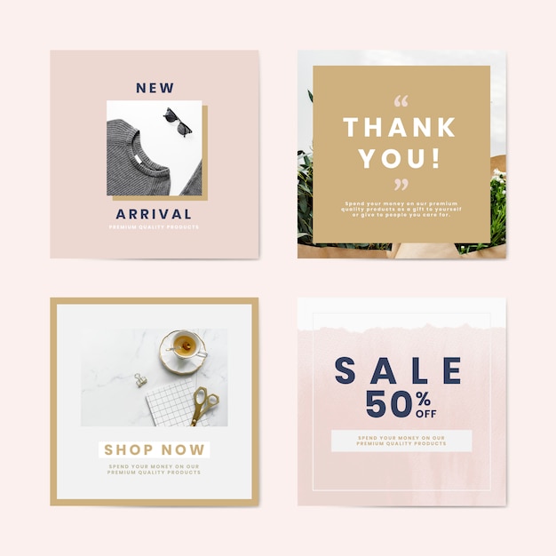 Modèles De Publicité Shopping Et Vente Vector Set