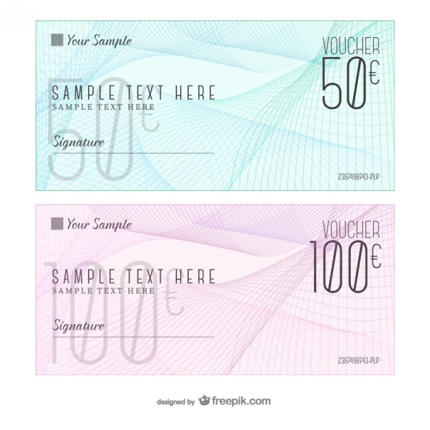 Vecteur gratuit modèles voucher