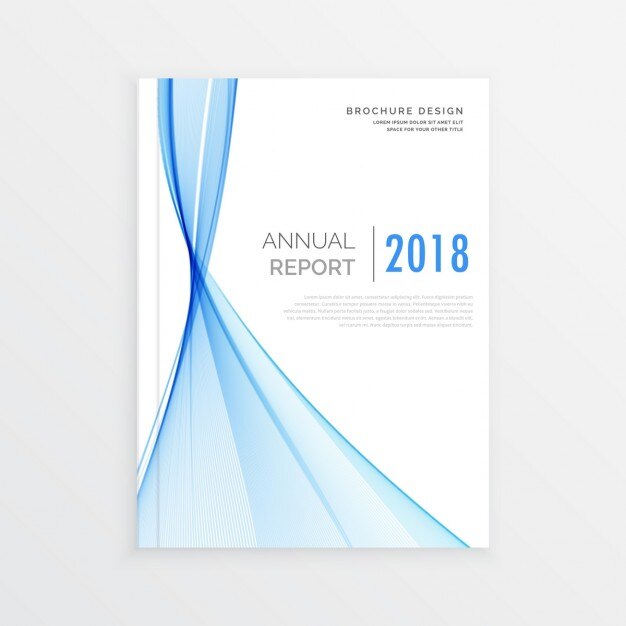 moden modèle de brochure d&#39;affaires avec la vague bleu rapport annuel conception de la couverture
