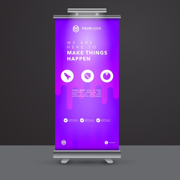 Vecteur gratuit modern roll up banner