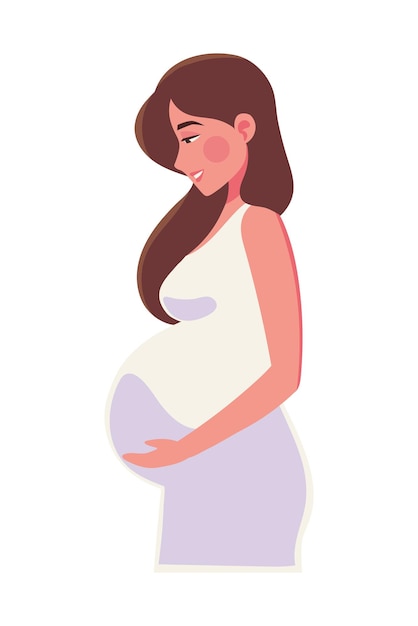 Vecteur gratuit mois, femme enceinte, illustration, isolé