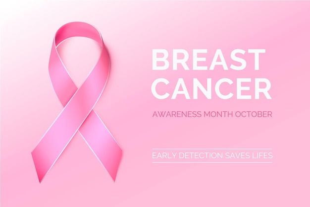 Mois de sensibilisation au cancer du sein avec ruban rose