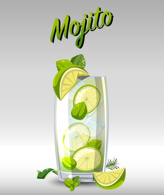 Mojito cocktail dans le verre