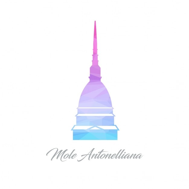 Vecteur gratuit mole antonelliana monument logo