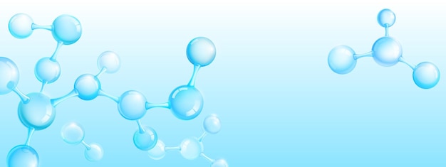 Molécules abstraites sur fond bleu, vecteur