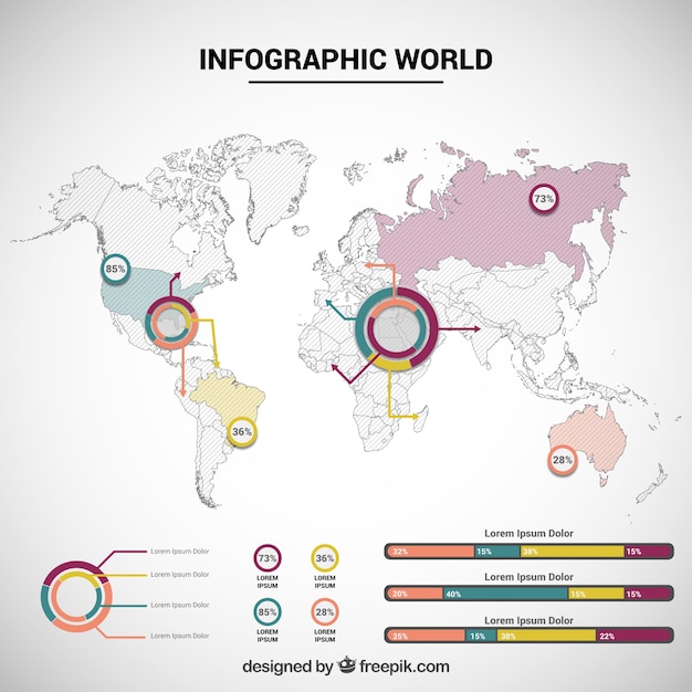 Vecteur gratuit mondiale infographie