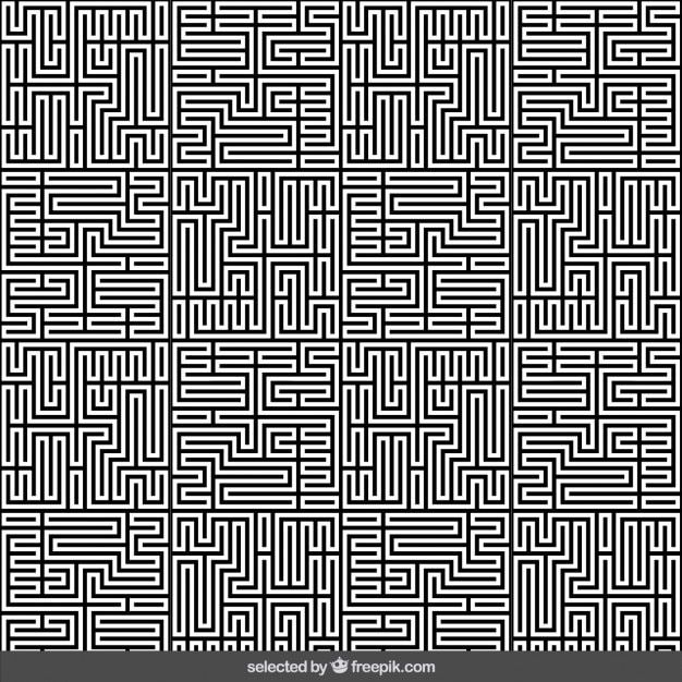 Vecteur gratuit monochrome labyrinthe abstrait