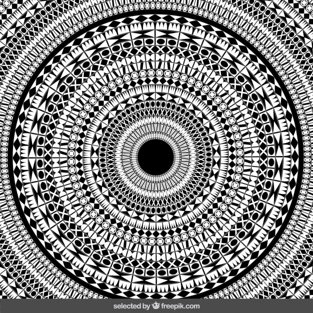 Vecteur gratuit monochrome mandala fond