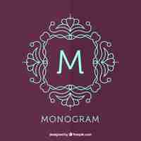 Vecteur gratuit monogramme avec décoration florale