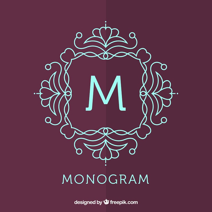 Vecteur gratuit monogramme avec décoration florale