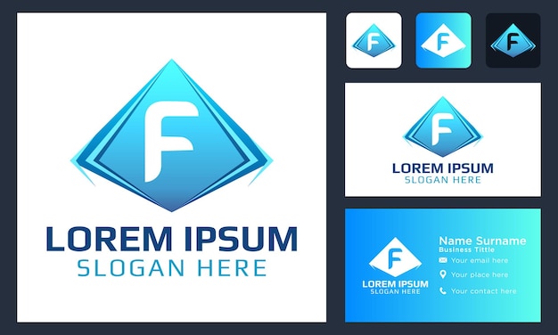 Vecteur gratuit monogramme initial lettre f logo cristal abstrait icône logo pour votre entreprise