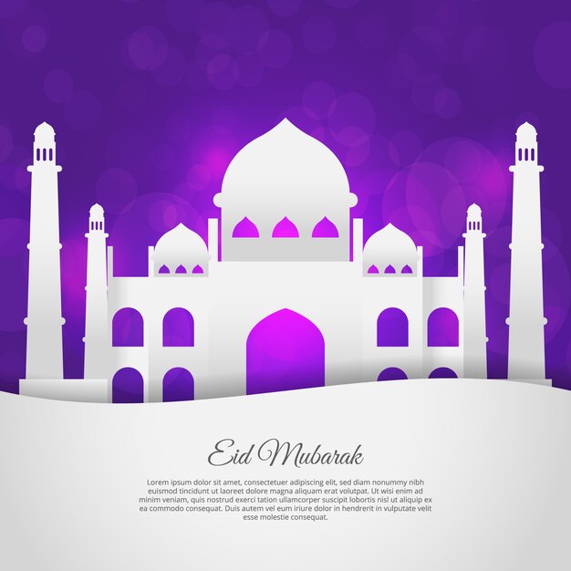 Mosquée blanche sur fond violet