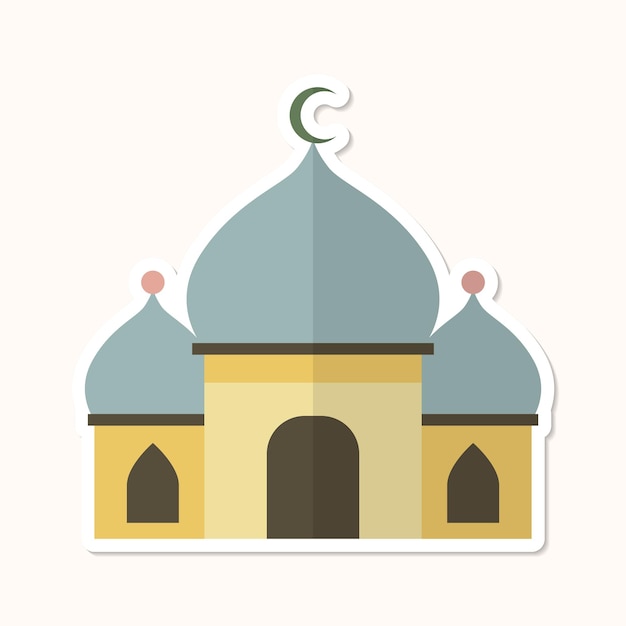 Vecteur gratuit mosquée islamique lieu de culte design élément vecteur