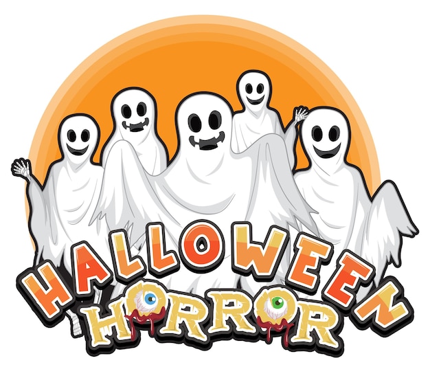 Mot D'horreur Halloween Avec Logo Fantôme