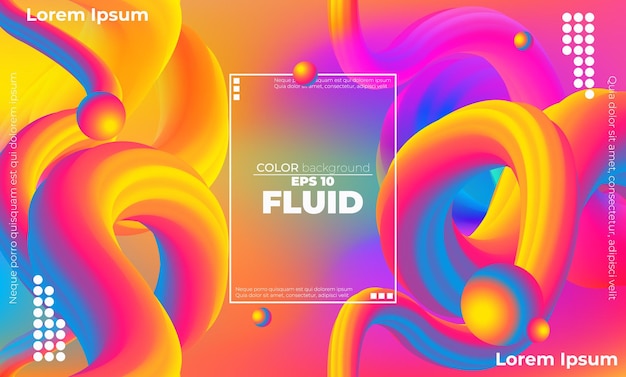 Motif abstrait de couleur d'onde fluide de fond dégradé liquide de couleur néon avec un style de mouvement dynamique géométrique moderne