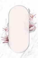 Vecteur gratuit motif d'amaryllis rose avec vecteur de cadre argenté