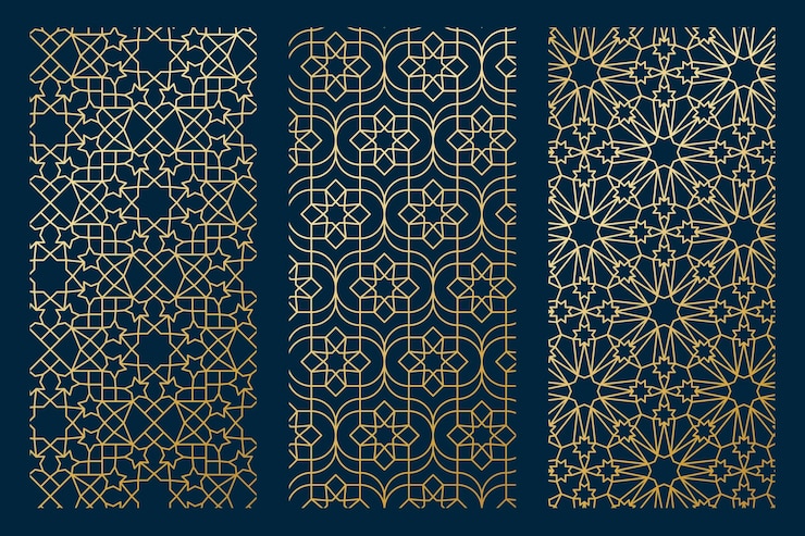 Vecteur gratuit motif arabe dégradé doré