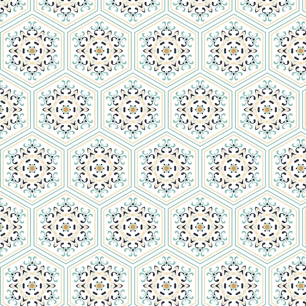 Vecteur gratuit motif arabesque complexe design plat