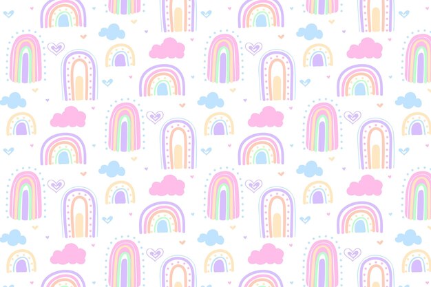 Motif arc-en-ciel dessiné à la main