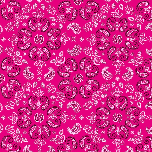 Vecteur gratuit motif bandana décoratif paisley rose