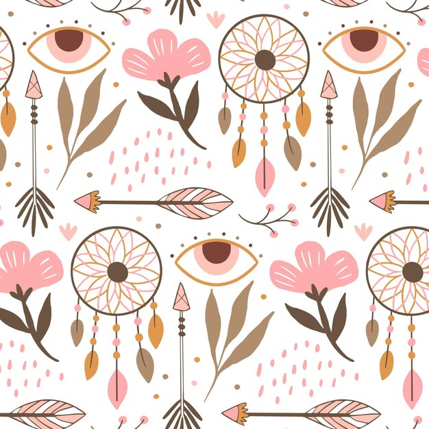 Motif bohème dessiné à la main